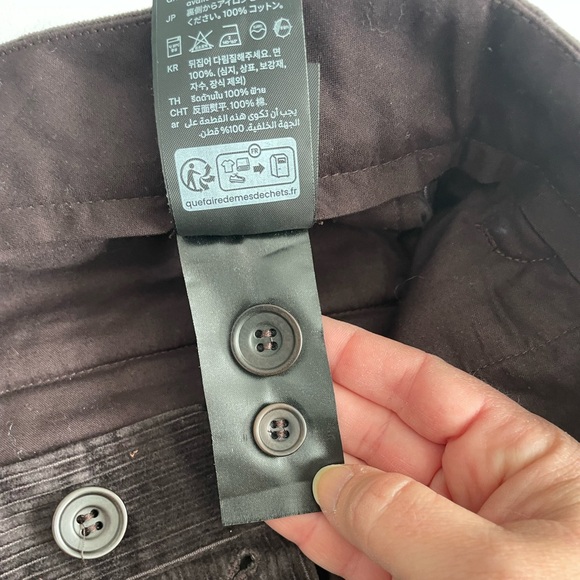 COS Dark Brown Corduroy 100% Cotton Straight Leg Pant Trouser - Picture 13 of 16